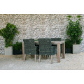 Vente chaude de nouveaux restaurants de salle de repos PE Poly Rattan Wicker 6 chaises et table pour meubles extérieurs de jardin